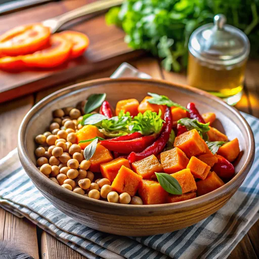 Fırınlanmış Sebzeli Nohutlu Tava